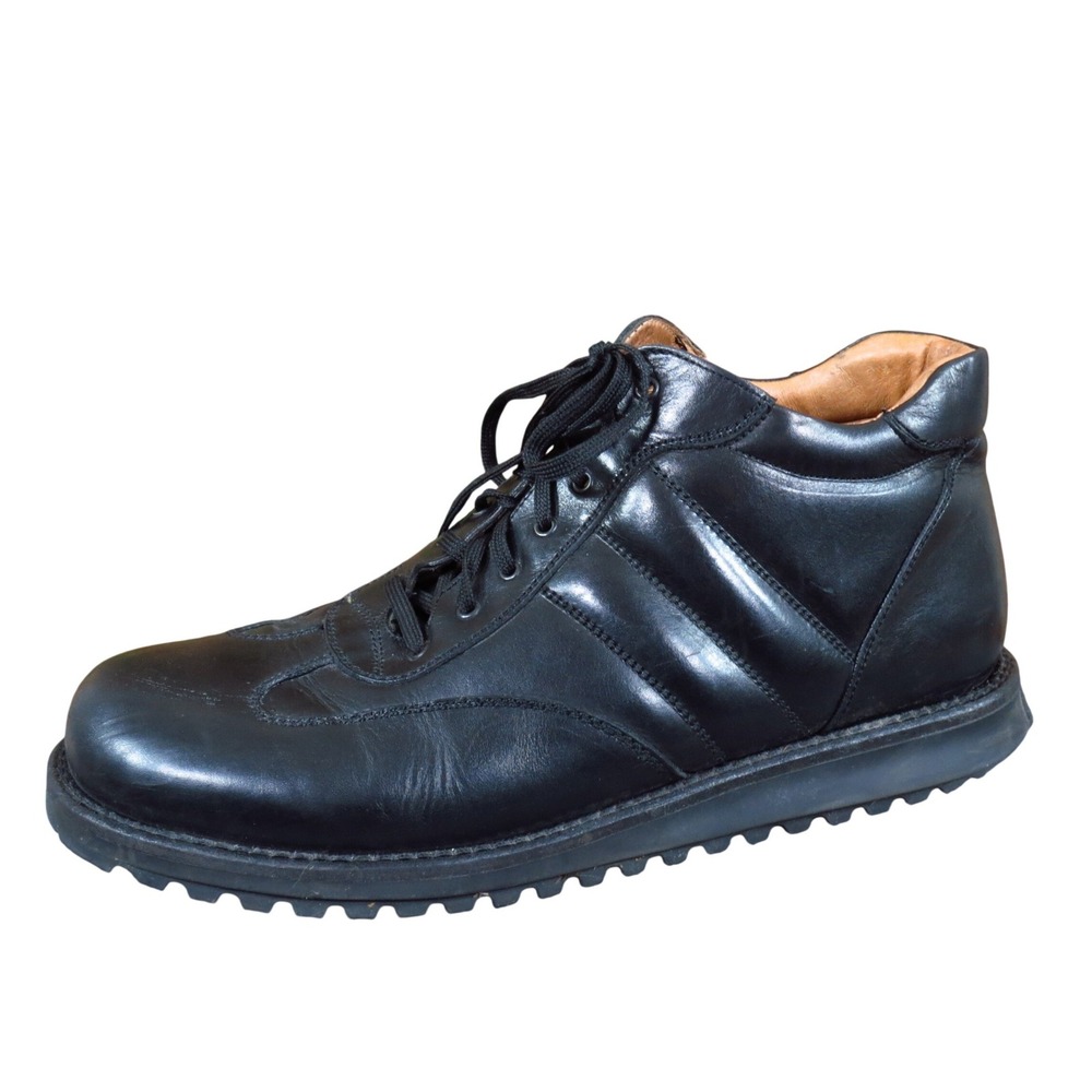 Alfani 2118 1 Mens Ankle Boots Sz 11.5 Walking Work Black Leather Made In Italy